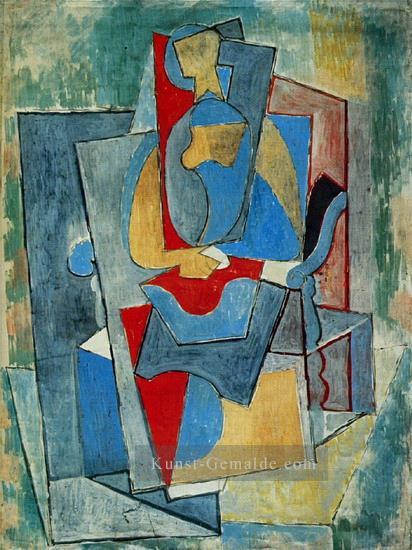 Frau sitzen dans un fauteuil rouge 1932 kubist Pablo Picasso Ölgemälde
